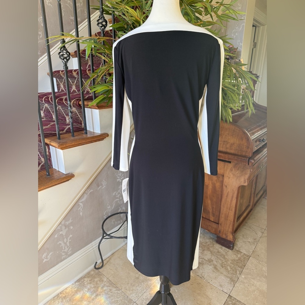 RALPH LAUREN ladies color NWT size 10 dress black and white color block - Picture 5 of 16